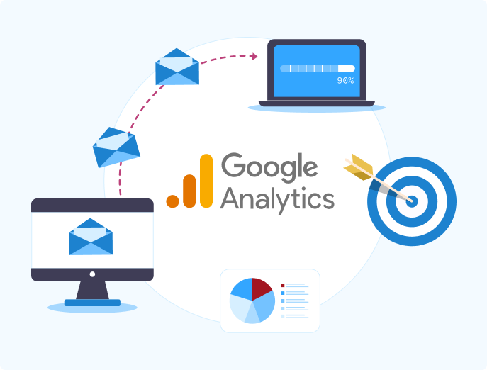 Group 1171277493 (8) PC monitor with Google Analytics icon