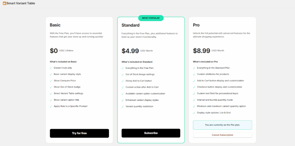 Pricing Plans