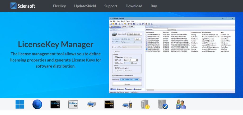 LicenseKey Manager sciensoft