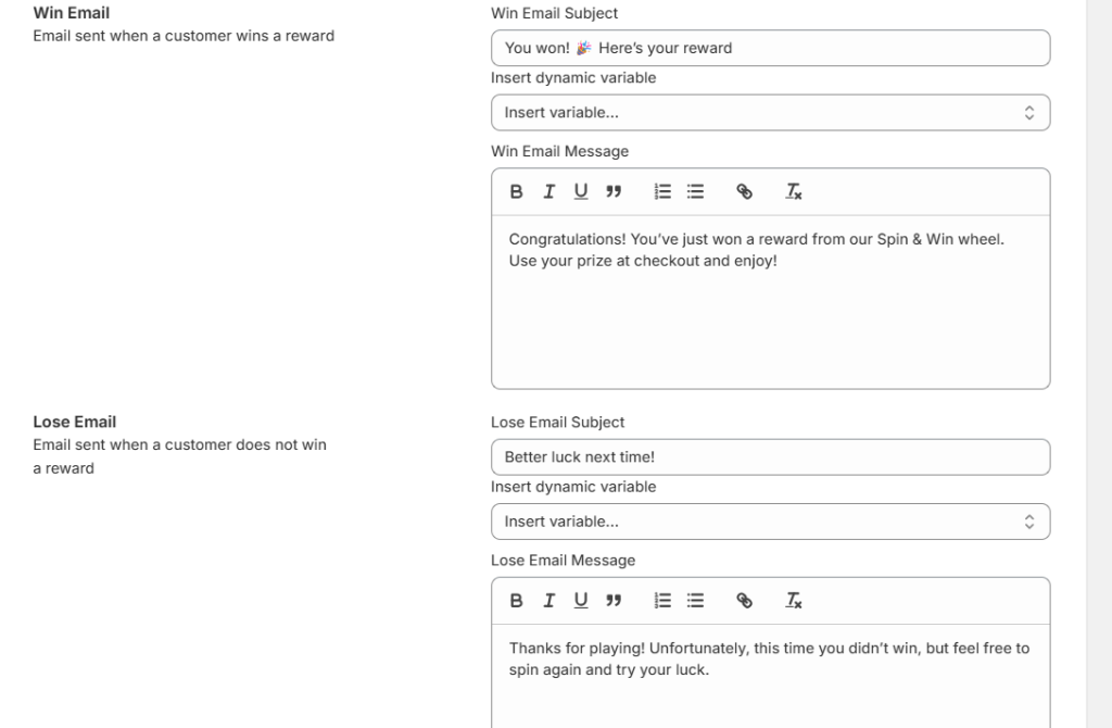 Customizable Email Templates