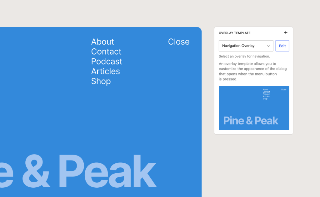 Create and Customize Menu Overlay