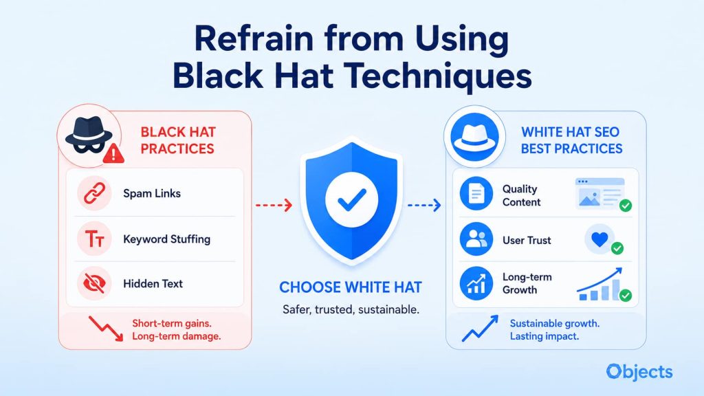 Refrain from Using Black Hat Techniques