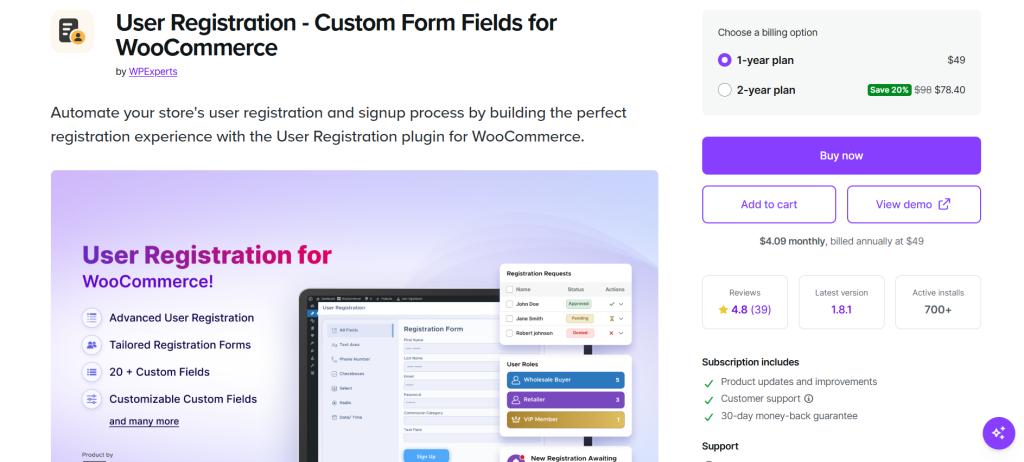 User Registration for WooCommerce
