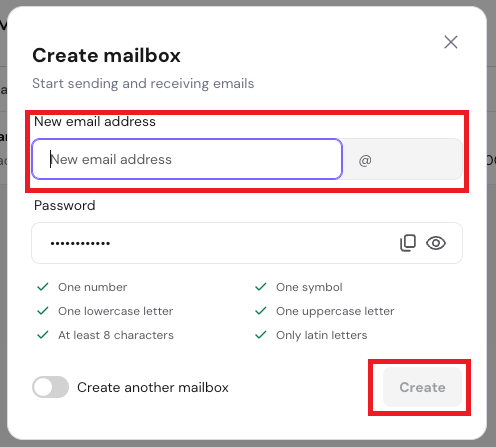 name and password