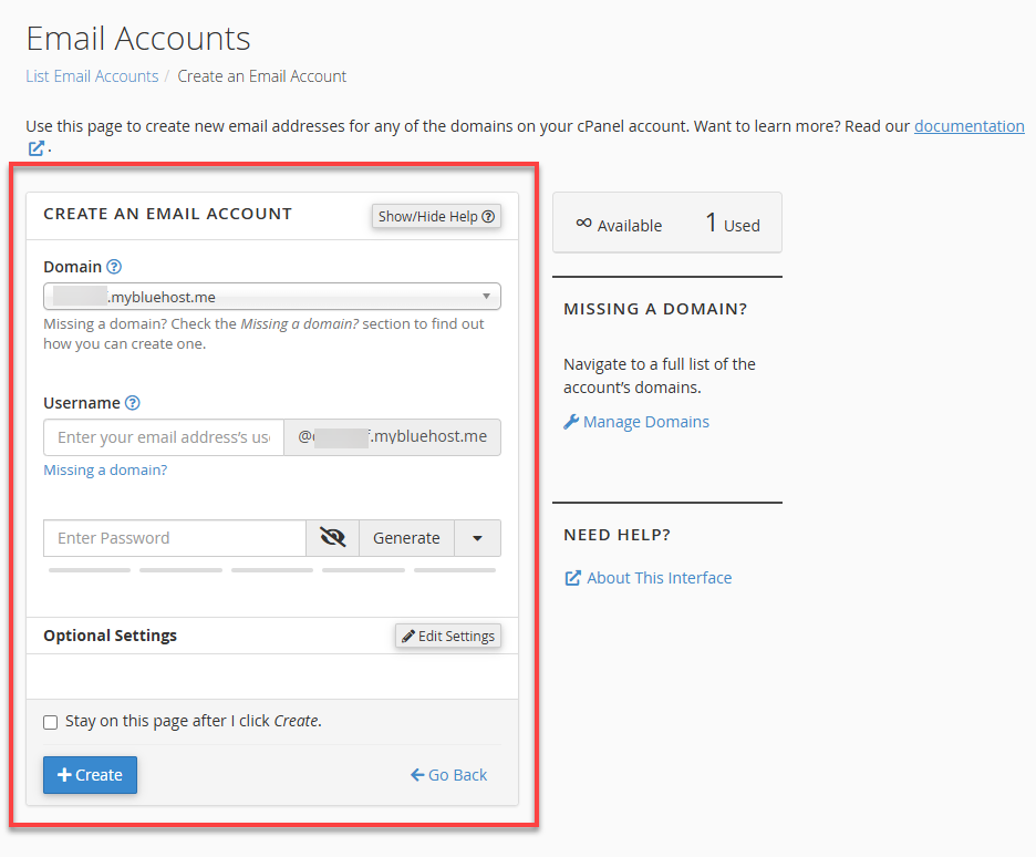 Domain, Username, and Password